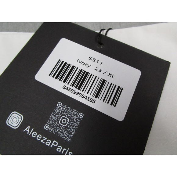 Aleeza Paris Ivory Bubble Skirt XL Cotton Blend Gathered Mini S311 White - Picture 2 of 10